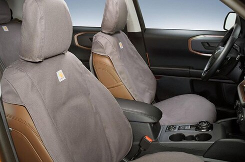 Descubre Accesorios Ford Bronco en CA, Cubreasientos delanteros, Gris Piedra.